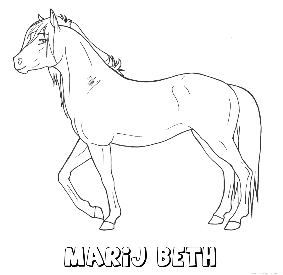 Marij beth paard kleurplaat
